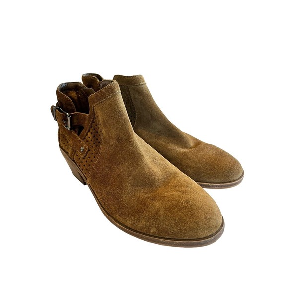 Vince Camuto booties Women's Brown Pamma Suede Zip FLAWED Size 6M New wi… - Picture 2 of 8